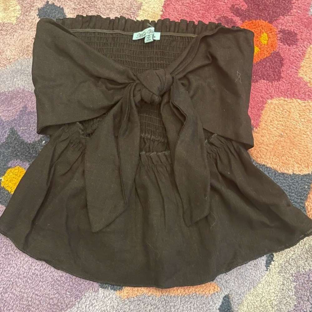 NWOT Mint Vanilla Linen Strapless Top